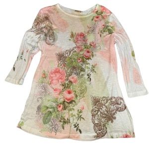 Vintage Studio Gem E Size Xl Punk Y2K Pink Roses Rhinestone